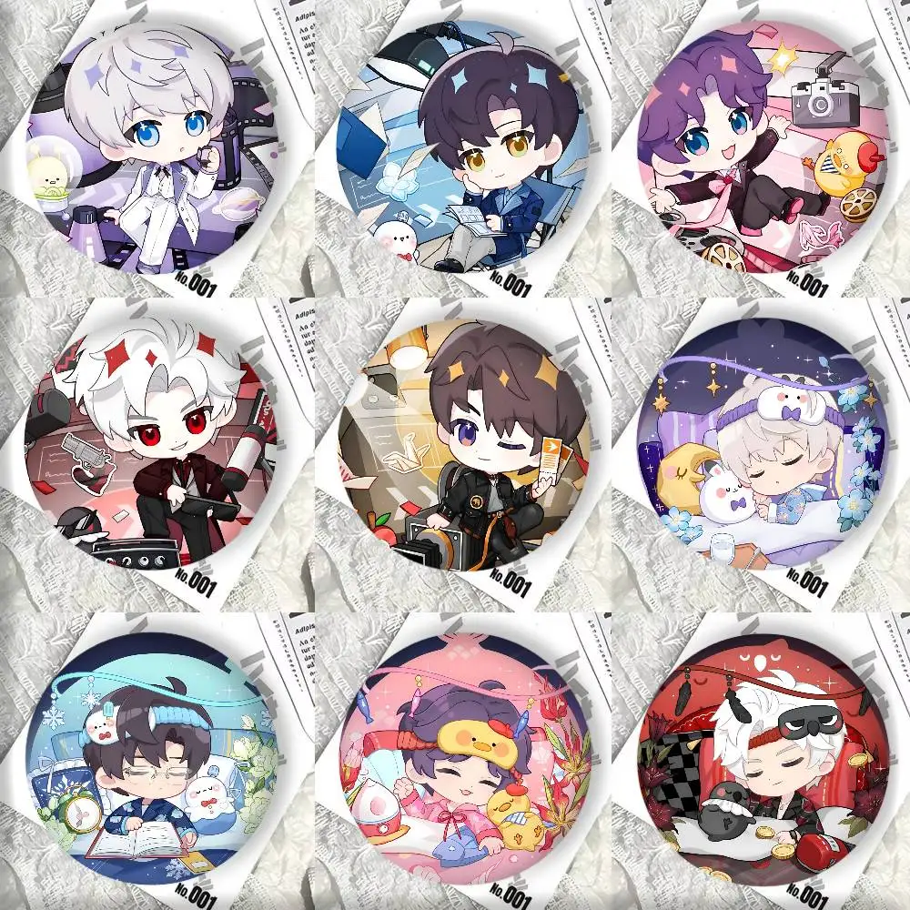 Cartoon Cute Game Love and Deepspace Brightly Manga Badge Tinplate Round Laser Brooch Clothes Backpack Accessories Lapel