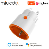 MIUCDA Zigbee 3.0 Smart Power Plug EU 16A Wifi Socket With Power Monitor Function Works With Home Assistant Alexa/Google Home