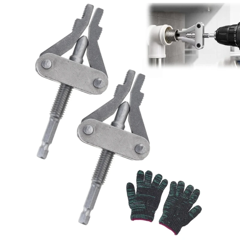 Six-Face Drill Stem Broken Pipe Thread Tool with Serrated Expanding Grippers for Drill-Operated Plumbing Repair high quality