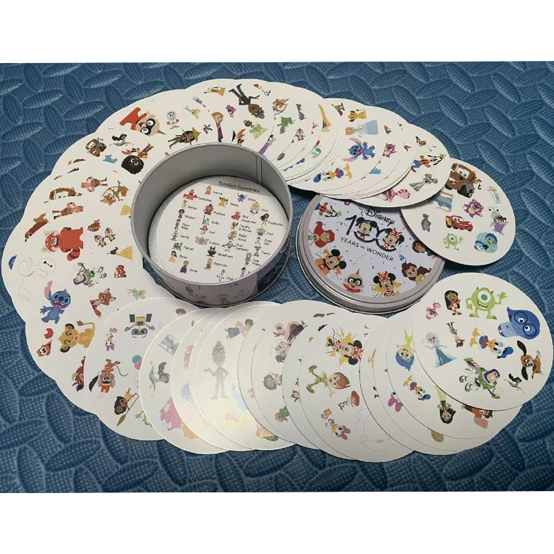 Juego de mesa Disney 100 años, juguete en caja de hierro, entretenimiento familiar divertido, fiestas, vacaciones, camping, deportes, regalos de Navidad y Halloween