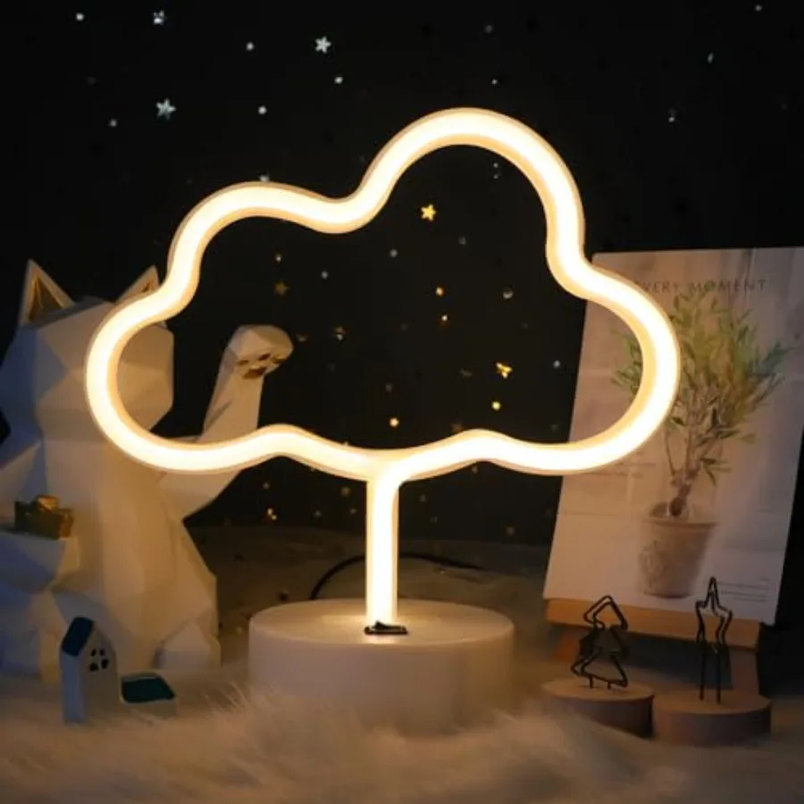 

Cute Cloud Neon Light LED Cloud Shaped Decor Night Lights Marquee Neon Sign Table Decor for Christmas Party Birthday Room Livin