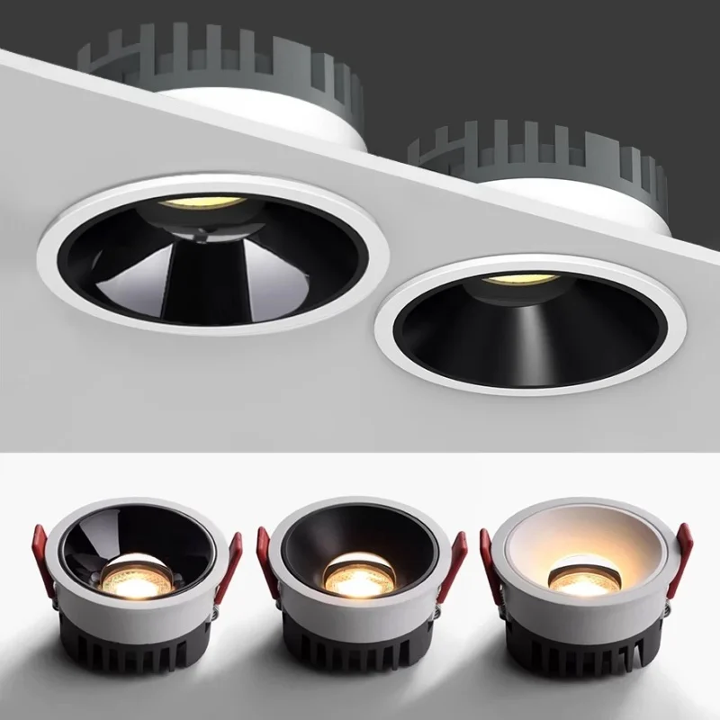 Deep Anti-Glare LED Spotlight Small Hill Ceiling Lamp Home Living Room Wall Washer Downlight Embedded No Main Lamp