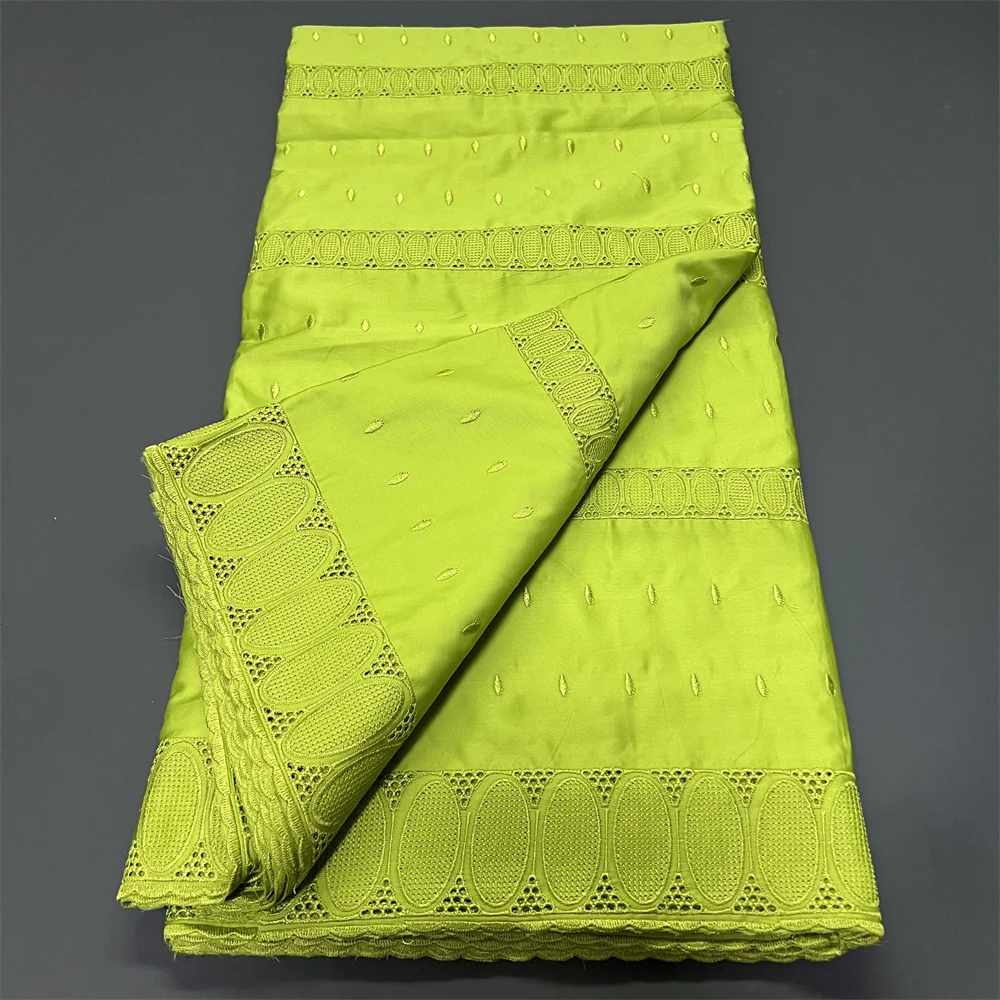 

2025 African Nigerian Sewing for Dress High Quality Tulle Lace Fabric Damask polish luxe Cotton Pure Embroidery 5Yard hz1398