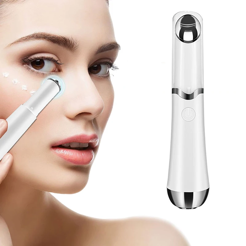 

Electric Eye Massager Vibration Wrinkle Anti-Ageing Eye Massage Dark Circle Removal Beauty Face Eye Care Pen Pink and White