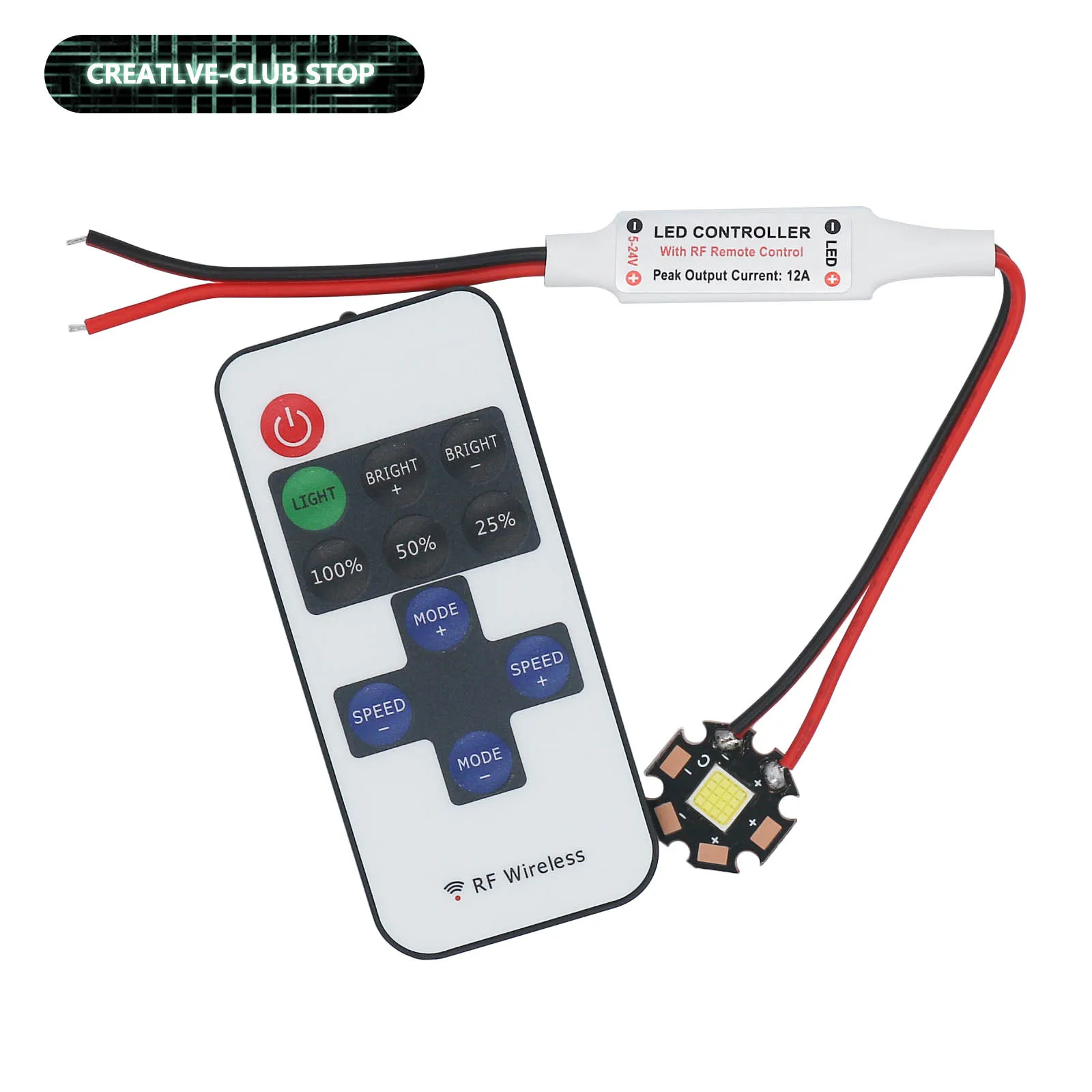 

High Power LED Stage Light 12V Equipped With Dimmer Remote-controlled Cold White Luminous For Moving Head Disco Lamp Accessories