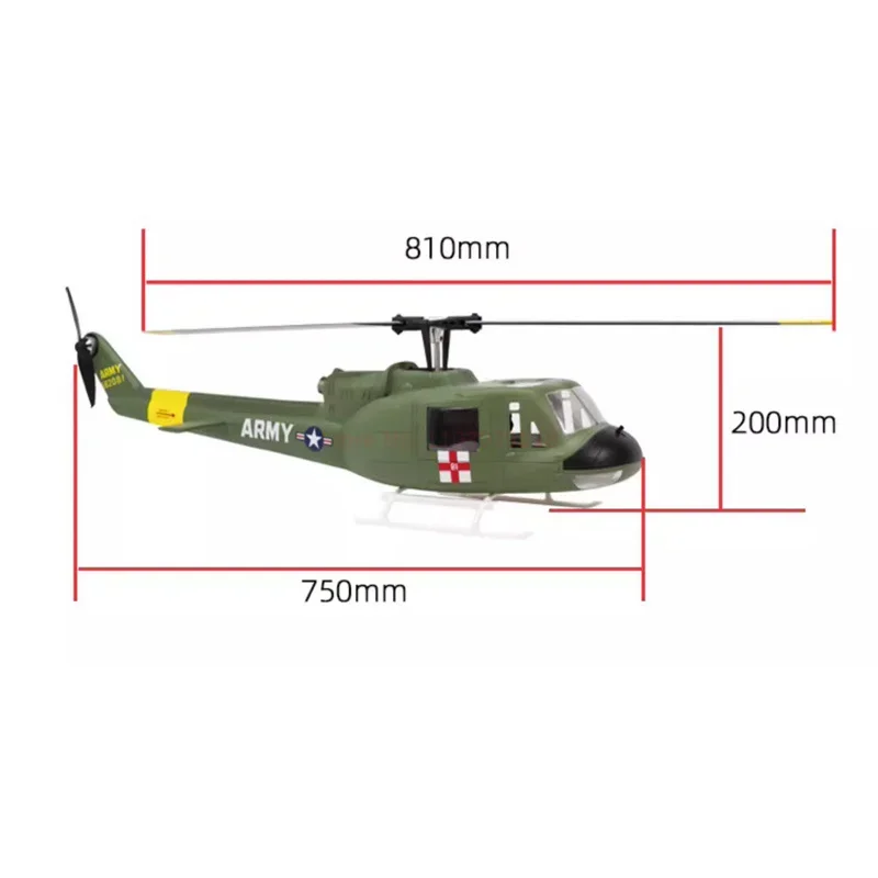 Flywing UH-1 V3 Huey RC Virtual Helicopter Simulation Model Remote Control Model Aircraft 470 Class with H1 Flight Control GPS