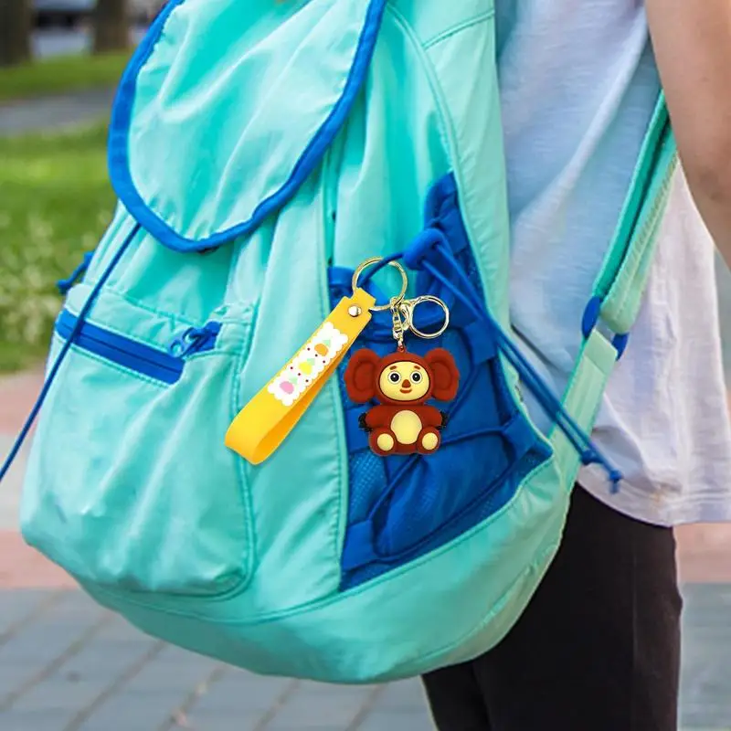 Clé de voiture de singe à grande oreille de dessin animé pour femme, ornements de sac d'école, porte-clés de sport, personnalité créative, JOFemale, cadeaux d'anniversaire