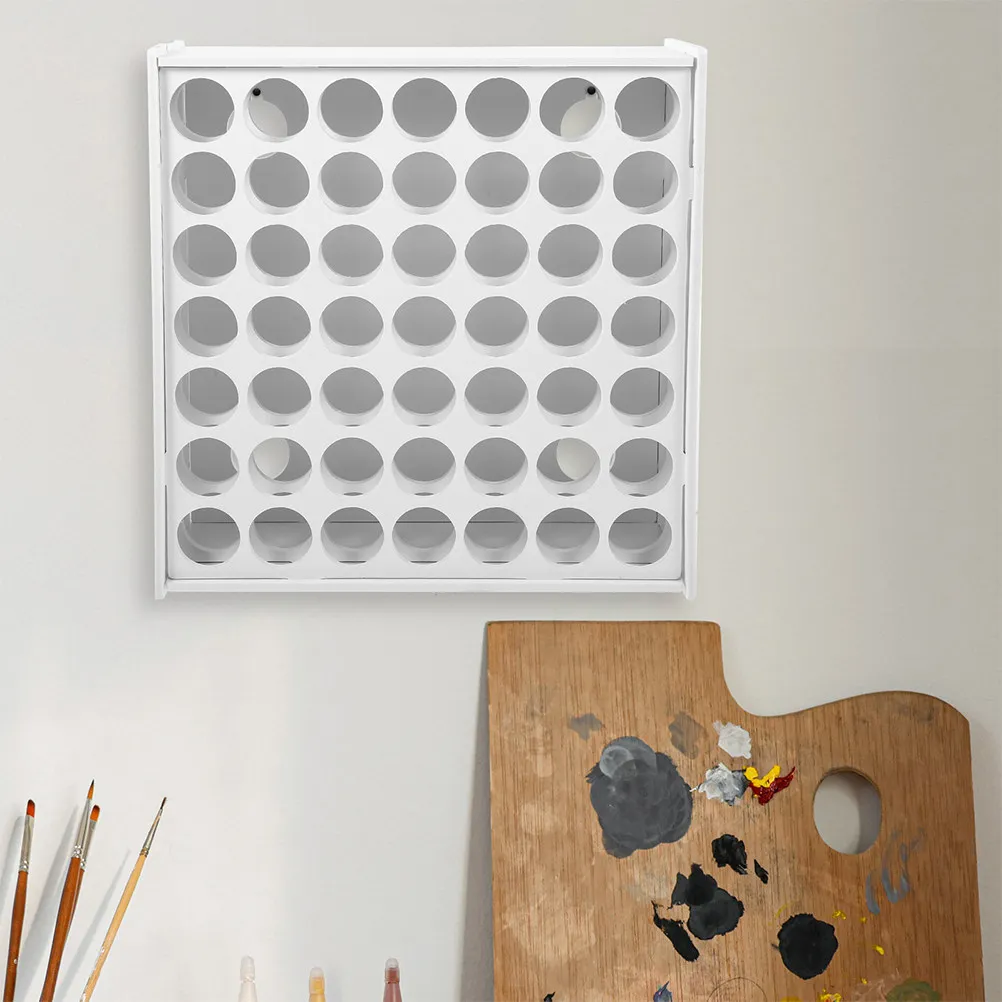 

Wooden 49-Hole Paint Storage Holder Desktop Organizer for Acrylic Watercolor Oil Paints Pigments Inks Artist Tool Stand Painting
