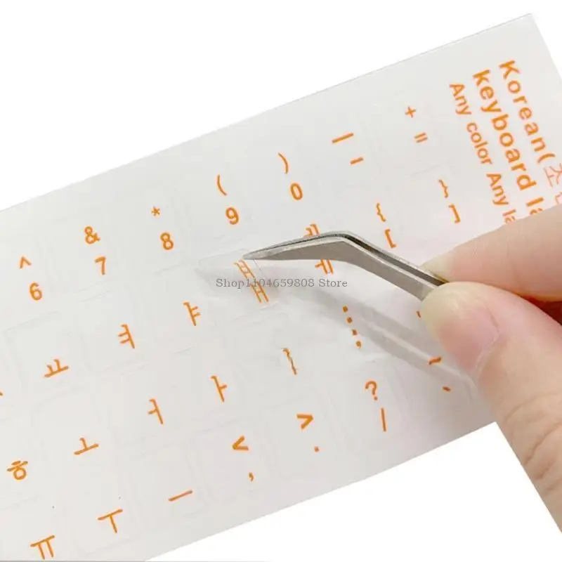 Stiker Keyboard Korea Matte PVC Keyboard Stiker Letters Transparan untuk PC