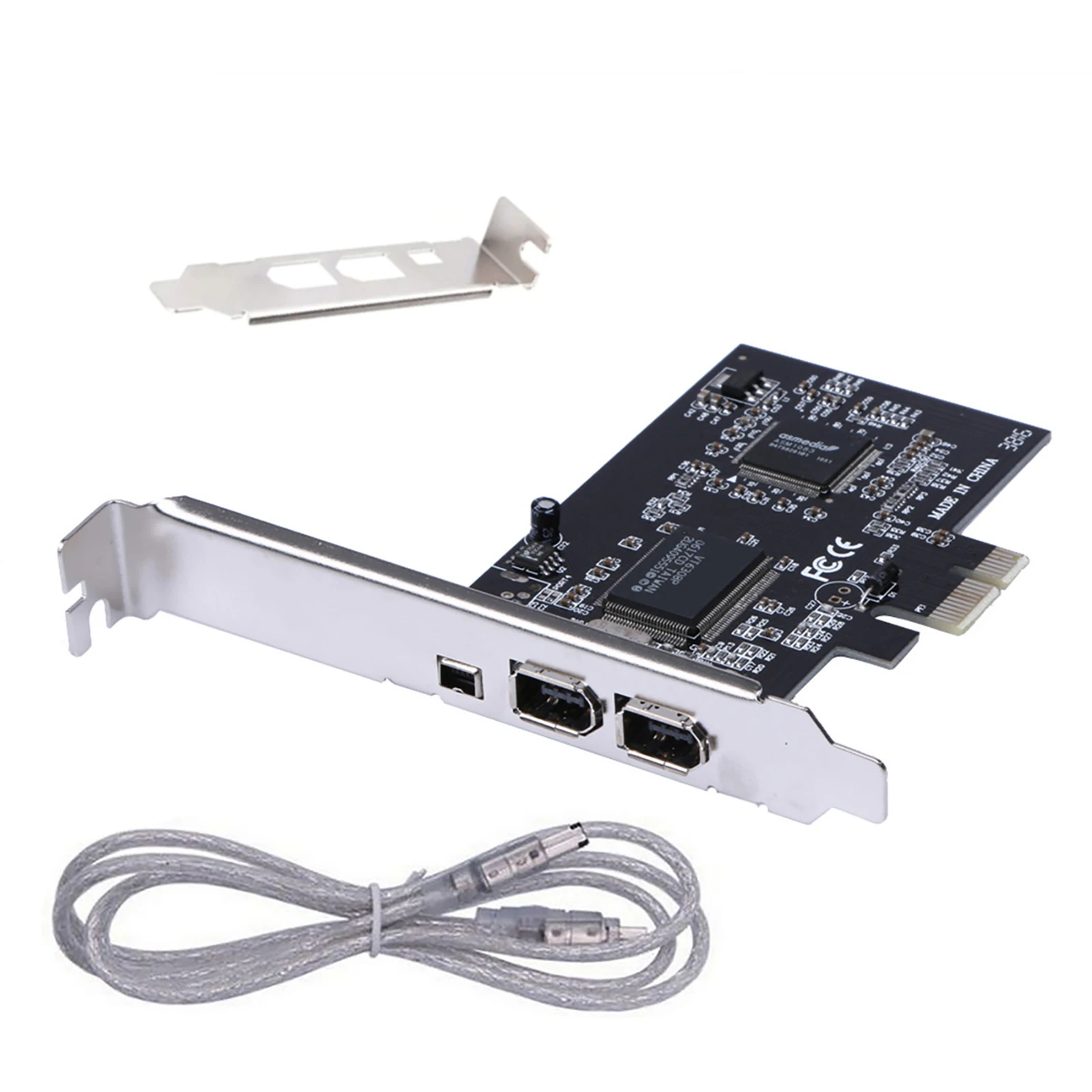 

3 Ports 1394A Expansion Card PCI Express 1X to External IEEE 1394 Adapter 2 x 6Pin & 1 x 4Pin with Low Profile Bracket