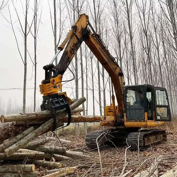 Manufacturer logging clamp saw, automatic wood grabbing machine, multi-functional rotary excavator logging clamp saw