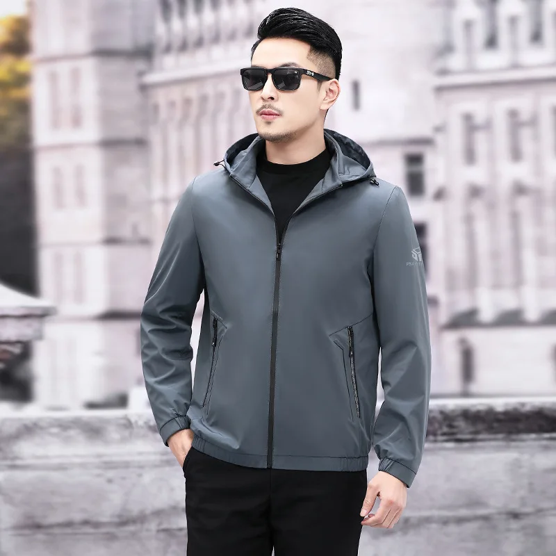 

Men's Jacket 2023 Spring and Autumn New Casual Korean Edition Trend Thickened Hooded Coat