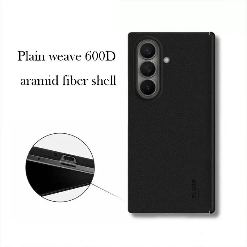 Blueo Carbon Fibre Case For Samsung Z Fold 7 Kevlar Wireless Charging Back Cover Case for SAMSUNG Z FOLD 7