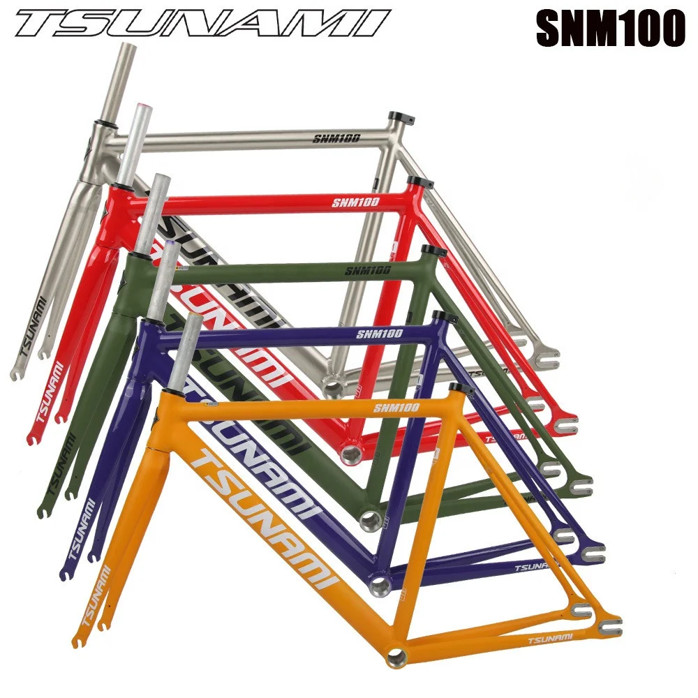 TSUNAMI SNM100 Aluminum Alloy Fixed Gear Bike Frame Bicycle Alloy Frame together with Rigid Front Fork