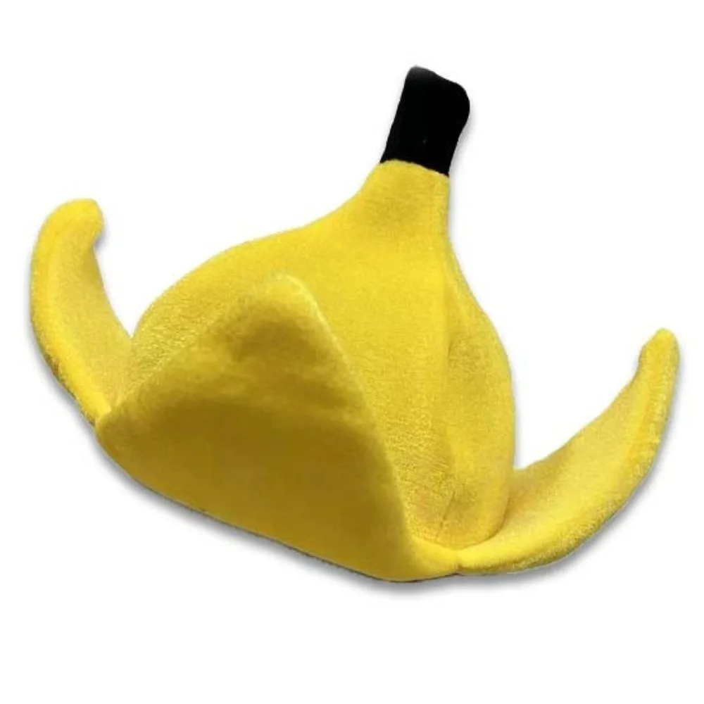 

Soft Fabric Banana Plush Hat Vibrant Yellow Design Three-Dimensional Peel Funny Fruit Headgear Lightweight Breathable Lining