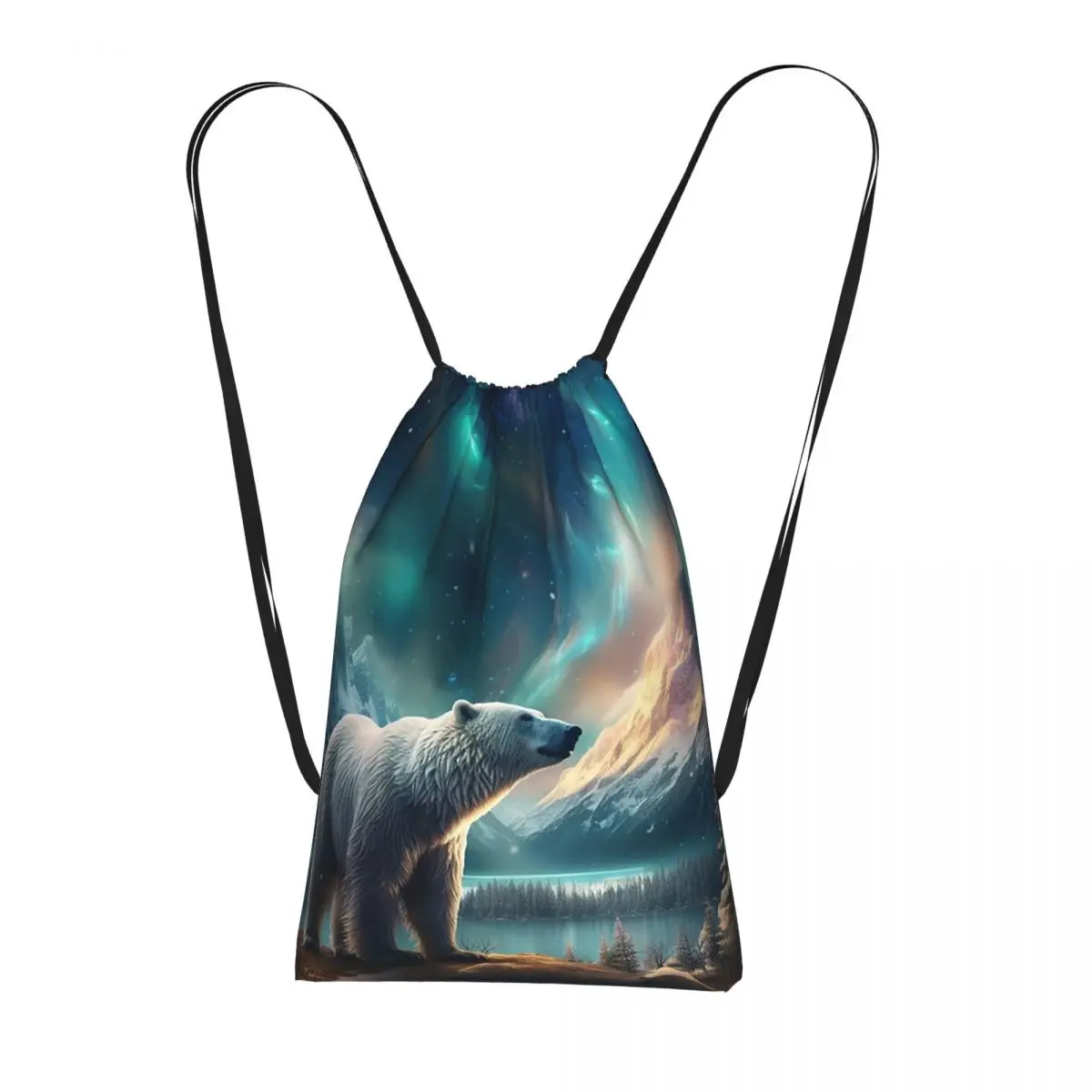 

Рюкзаки Bear Looks Up At The Starry Sky, портативные сумки на шнурке, спортивные сумки, сумки для книг, сумки для путешествий и школы