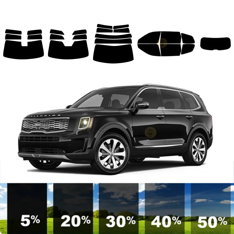 precut Removable Window Tint Film For Car 100% UVR 5%-35%VLT Heat Insulation Carbon ﻿For KIA TELLURIDE 4 DR SUV 2020-2023