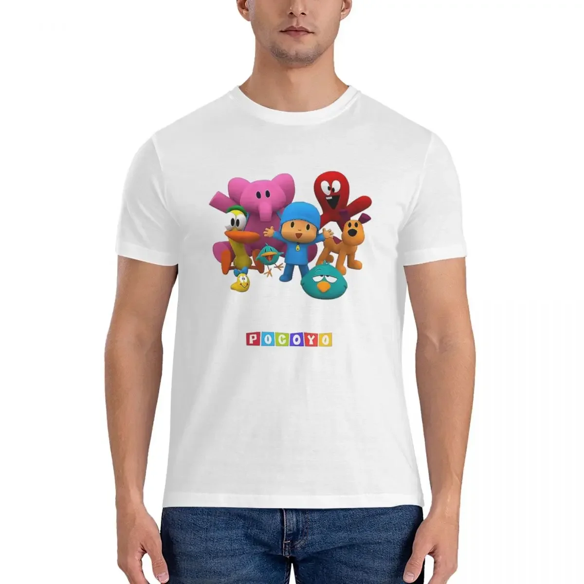 Happy Birthday Boy-Girl-Pocoyo! T-Shirt for Men Cotton Oversized T Shirts Men's Tees Short Round Neck Summer Clothes Tops S-6XL