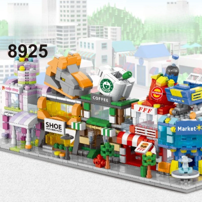 

Children's Mini City Street Building Blocks Set - Brick Toy Assembly Kit Ideal Christmas Gift for Kids