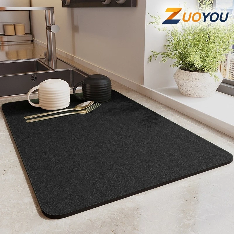 Super Absorbent Coffee Machine Mat Non Slip Quick Dry Countertop Pad Waterproof Dish Drying Mat for Kitchen Counter Sink Table
