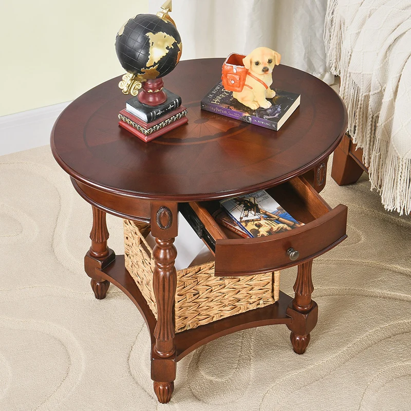 Antique Modern Coffee Table Designer Small Aesthetic Space Saving Side Table Storage Drawers Mesa Auxiliar Living Room Furniture