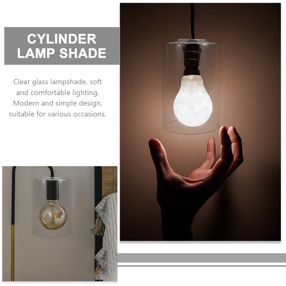 

2Pcs Glass Lampshade Replacement Cylinder Bubble Pendant Light Cover Clear Modern Decorative Shade for Bedroom Living Room