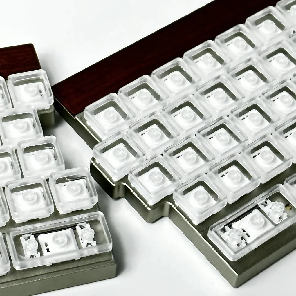 Transparent Low Profile Keycaps for Split Keyboard PC Artisan Keyboard Caps 1U MX Switches Keycaps for Mechanical Keyboard Corne