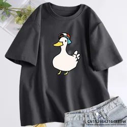 Subaru's Dancing Duck Hololive T Shirt Feminin O Neck T Shirts for Women Women Cotton Short Sleeve Tee Shirt Aesthetic Clothing