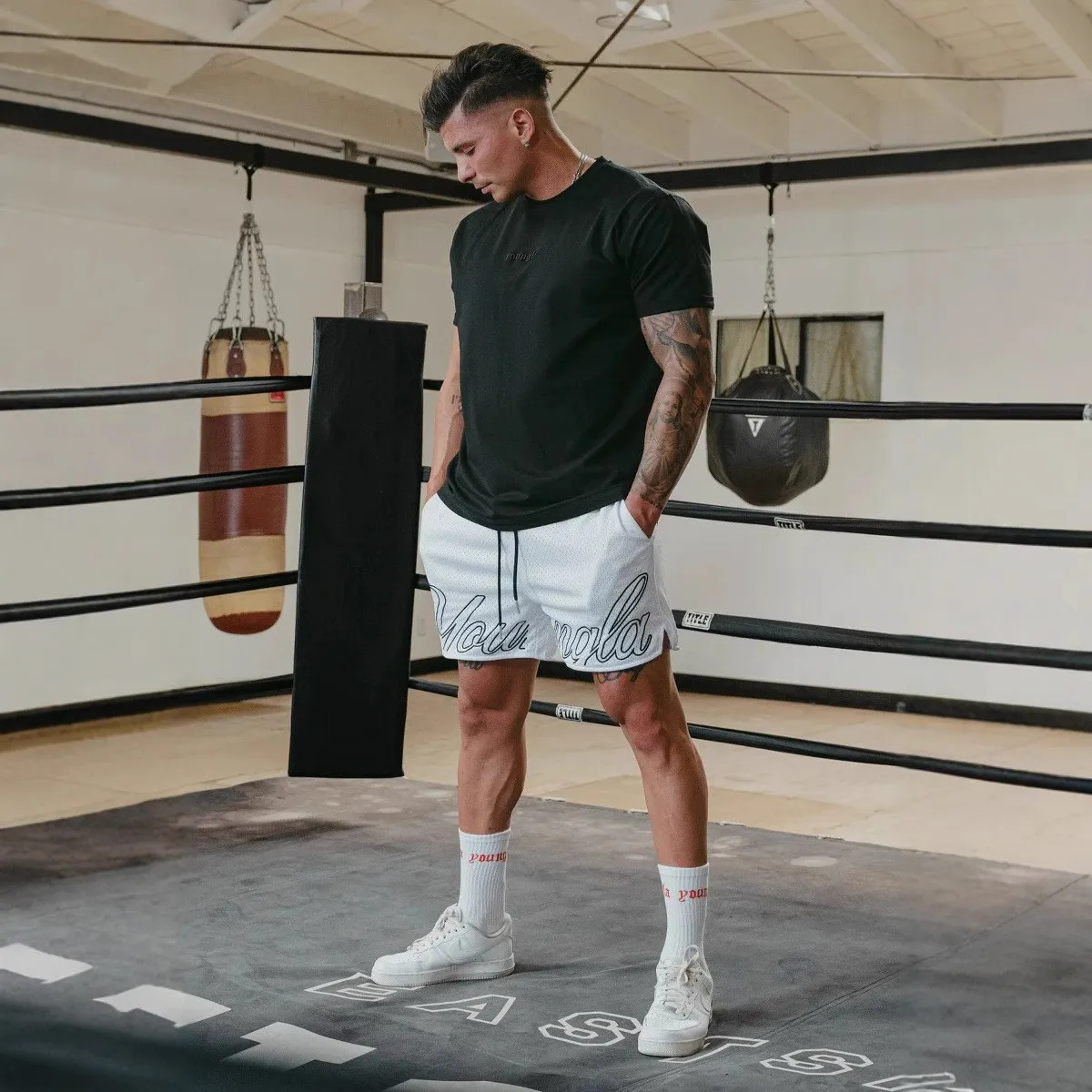 YA Celana Pendek Hombre Gym Musim Panas Celana Pendek Lari Cepat Kering Celana Pendek Kebugaran Kasual Pria Celana Pendek Jogger Binaraga Gym Celana Pendek Pantai