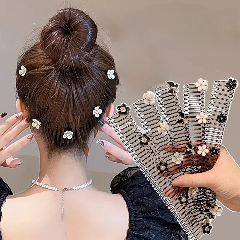 Neue gebrochene Haare Finish Stirnbänder Kopf bedeckungen süße Perle Metall lange Haare Kamm Clips für Frauen Haarschmuck Kinder Haarnadeln – Detail 1