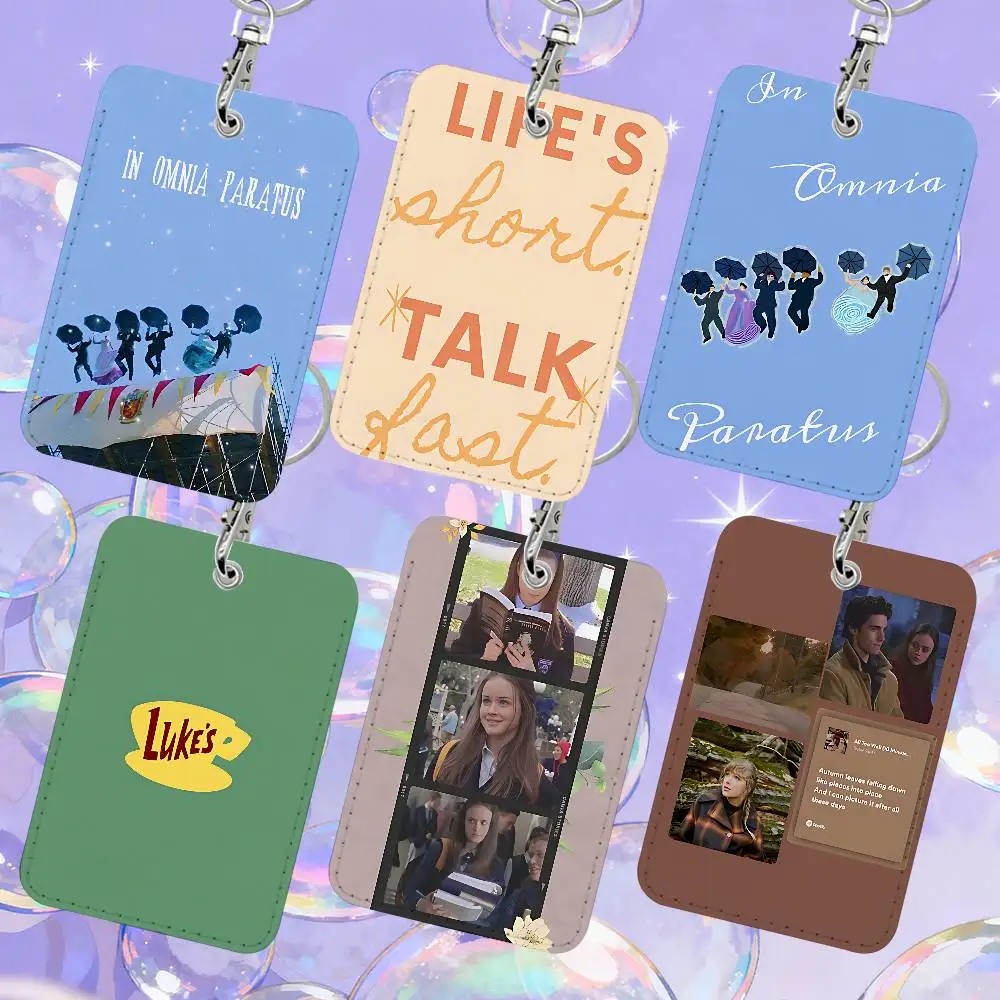 

Держатель для карт Gilmore Girls 1, кожаный ящик для хранения карт, брелок для ключей, держатель для бирки доступа, держатель для удостоверений личности, брелок для ключей