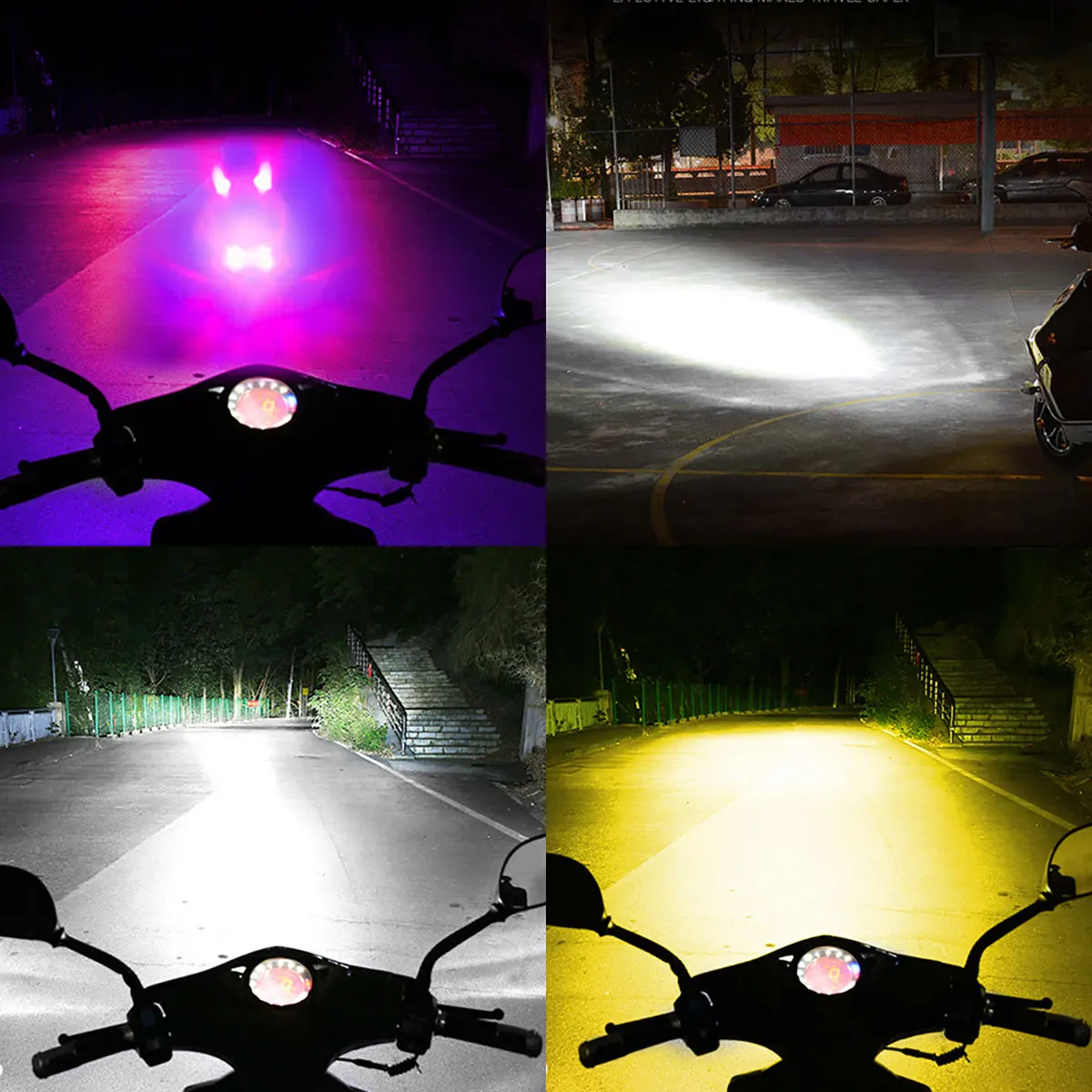Led h4 ba20d led 오토바이 h4 led 헤드라이트, 천사의 눈 플래시 라이트 옐로우, 흰색 하이/로 렌즈 스포트라이트, 운전 조명, 12V-80V