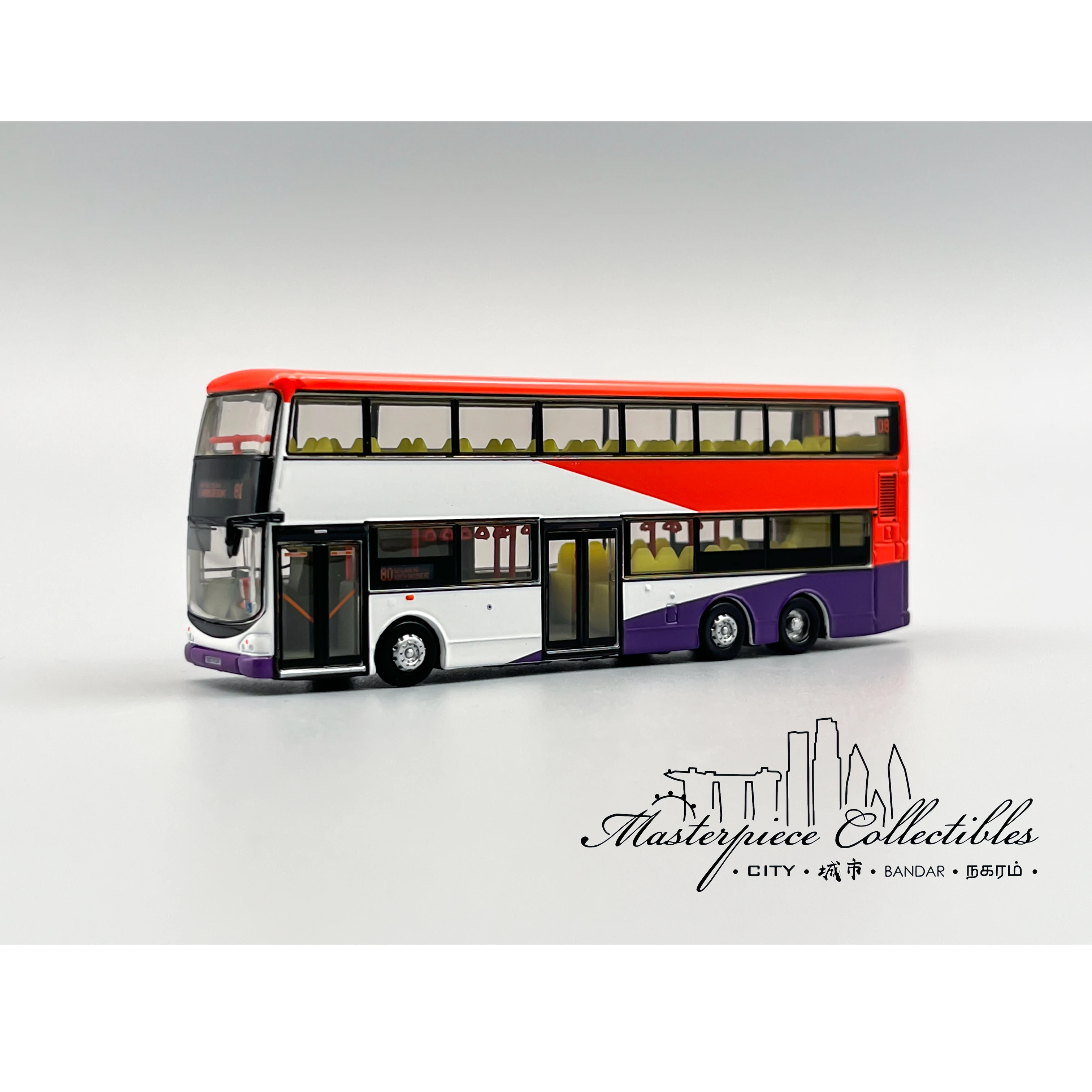 Masterpiece Collectibles 1/110 SINGAPORE DOUBLE DECKER BUS Collection of die-cast alloy car model ornaments