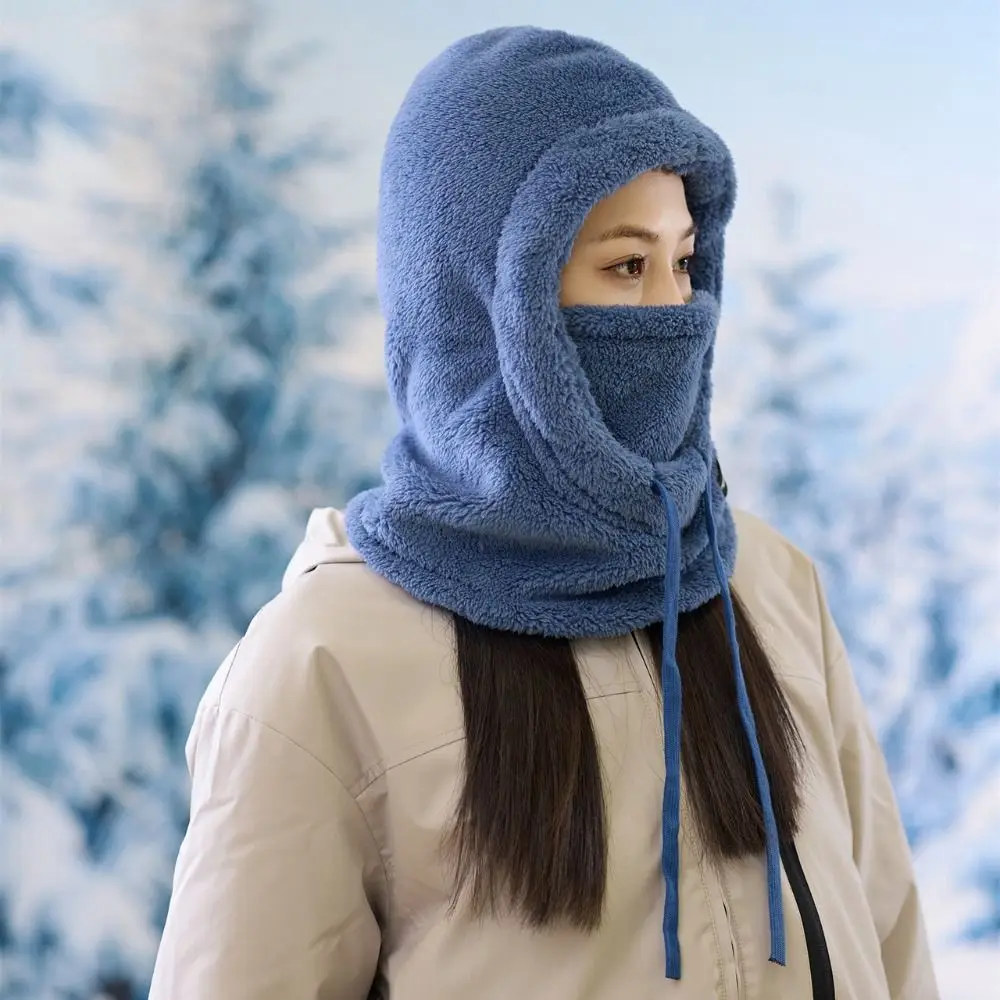 Fashion Winter Balaclava Windproof Thermal Soft Ear Protection Hat Winter Warm Solid Color Scarf Ski Mask Hat