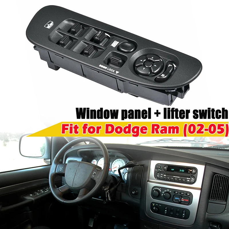 

1 Set Power Master Window Control Switch & Bezel For Dodge Ram 1500 2002-2005 Car Accessories 641-00496L 641-00653L 56049805AB