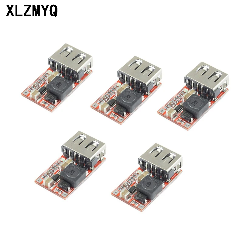 5pcs 6-24V to 5V USB Step Down Module DC-DC Buck Converter 24V 12V to 5V Phone Charger Car Power Supply Module Efficiency 97.5%