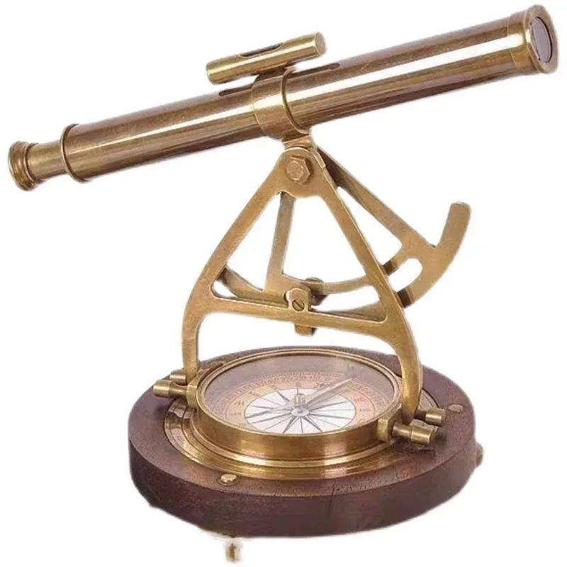 Retro Brass Telescope Compass Model Imported Creative Room Decoration Study Ornament for Home Decor