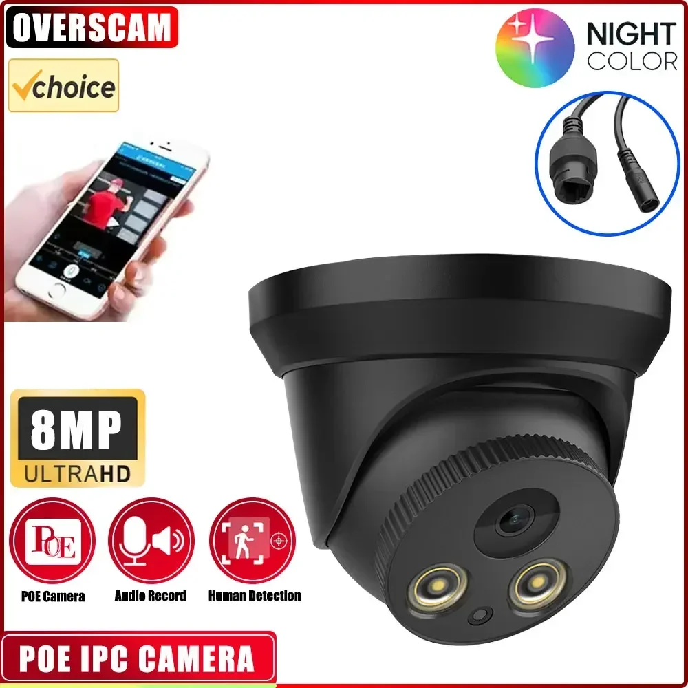 

NINIVISION 8MP IP Camera 4K PoE IPC Mini Dome Built-in Mic IP67 Smart Dual Light Ful-Color IR Surveillance Video IPC Security