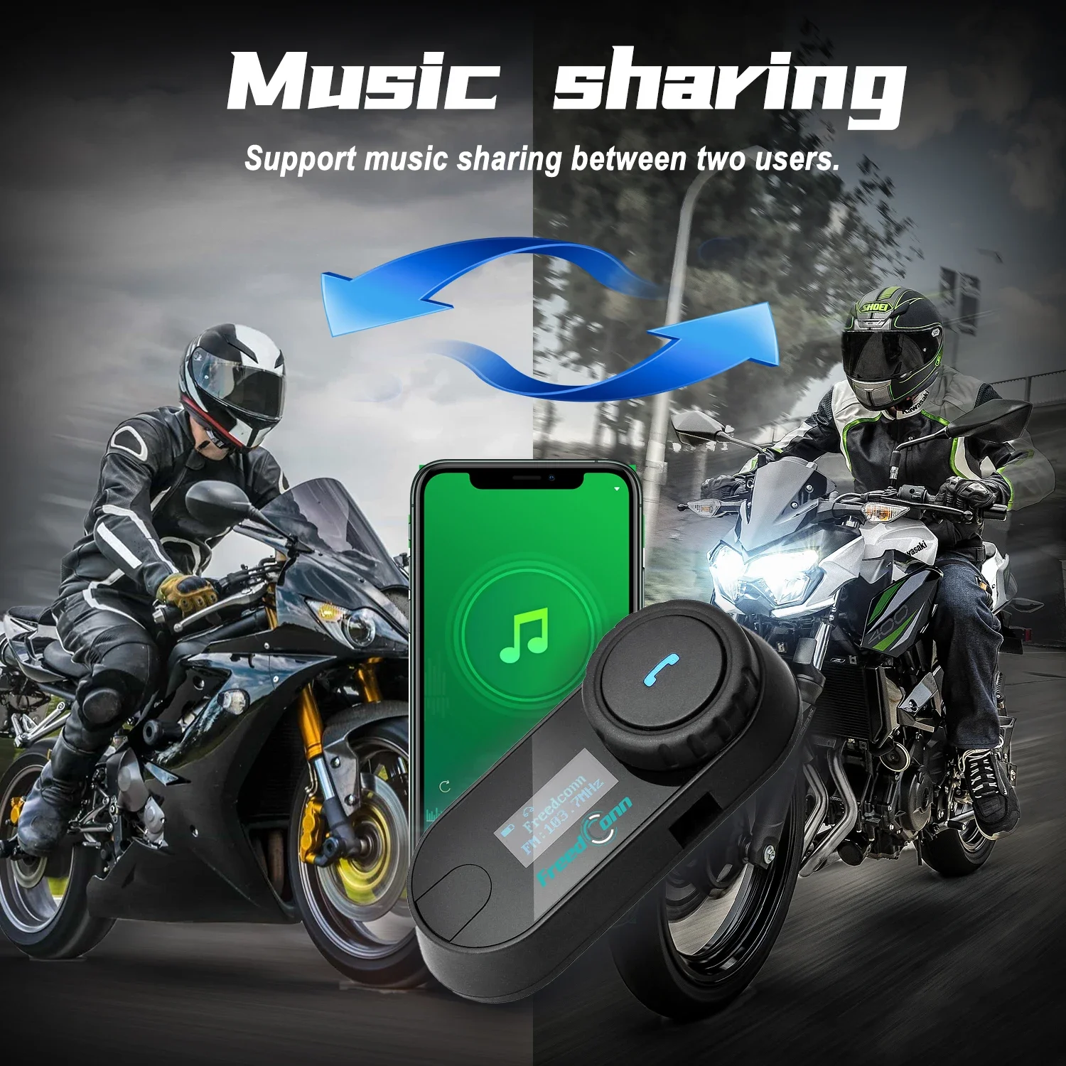 Freedconn TCOM SC Motorcycle Helmet Intercom Bluetooth Headset Interphone