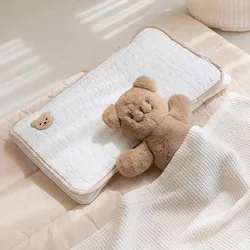 Baby Cloud Pillow Newborn Baby Pillow Sweat Absorbing Breathable Pure Cotton Anti Spitting Milk Flat Pillow Towel 0-1 Years Old