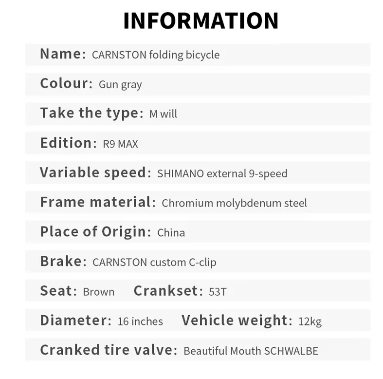 CRANSTON 16-inch 9-speed R9 Max Tri-folding Bike Electroplate Steel Frame Light Weight Foldable Bike S bar M BAR Folding Bicycle view 5