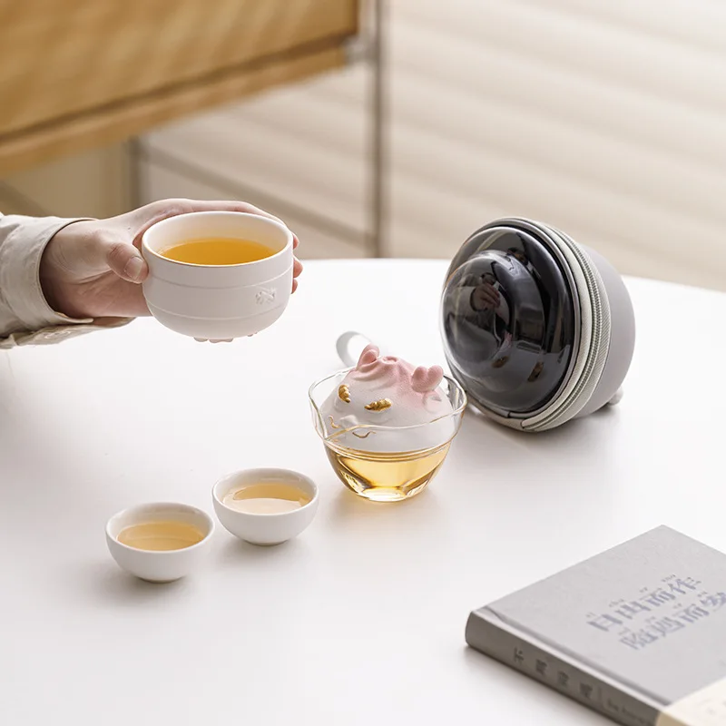 

Чайный сервиз Thriving Xiaolongbao для путешествий, портативный экспресс-кубок, музей, университетская конференция, открывающий товар, сувенир