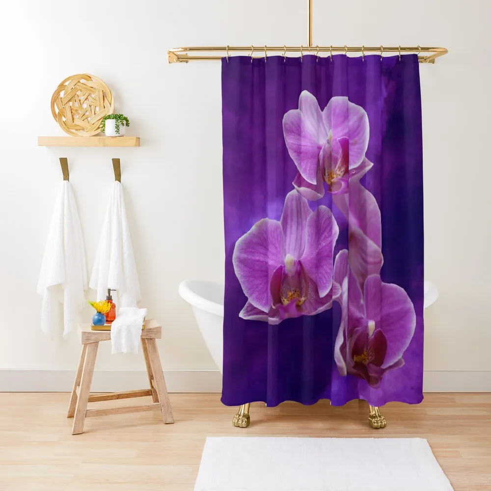 

Purple Orchids Shower Curtain Shower For Bathroom Bathroom Deco Curtain