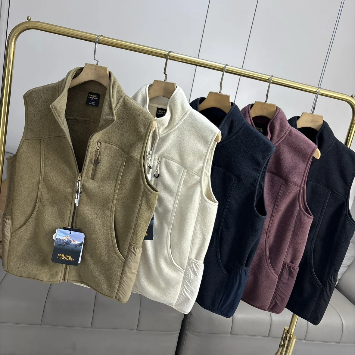 

Double-Sided Fce Vest Comfortable Warm Casual Stand Collar ex Autumn Winter Color Faionable All-Match Jaet