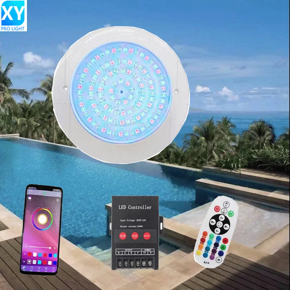 30W RGB LED Swimming Pool Light IP68 Waterproof AC12V Outdoor Embedded Ultrathin UnderWater Light Pond LED Piscina Luz Spotlight