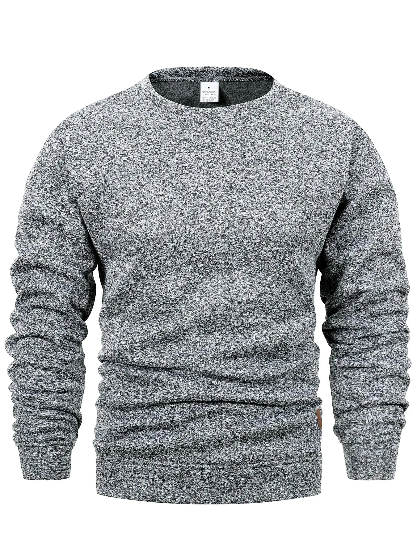 Autumn Winter Men's Crew Neck Heather Sweatshirt Reinforced Stitching Classic Heather Pullover For Daily Wear