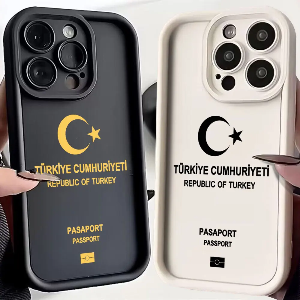 Turkey Passport Phone Case for iPhone 16 15 14 13 12 11 Pro Max Mini XR XS X 7 8 6 6s Plus Soft TPU Back Cover