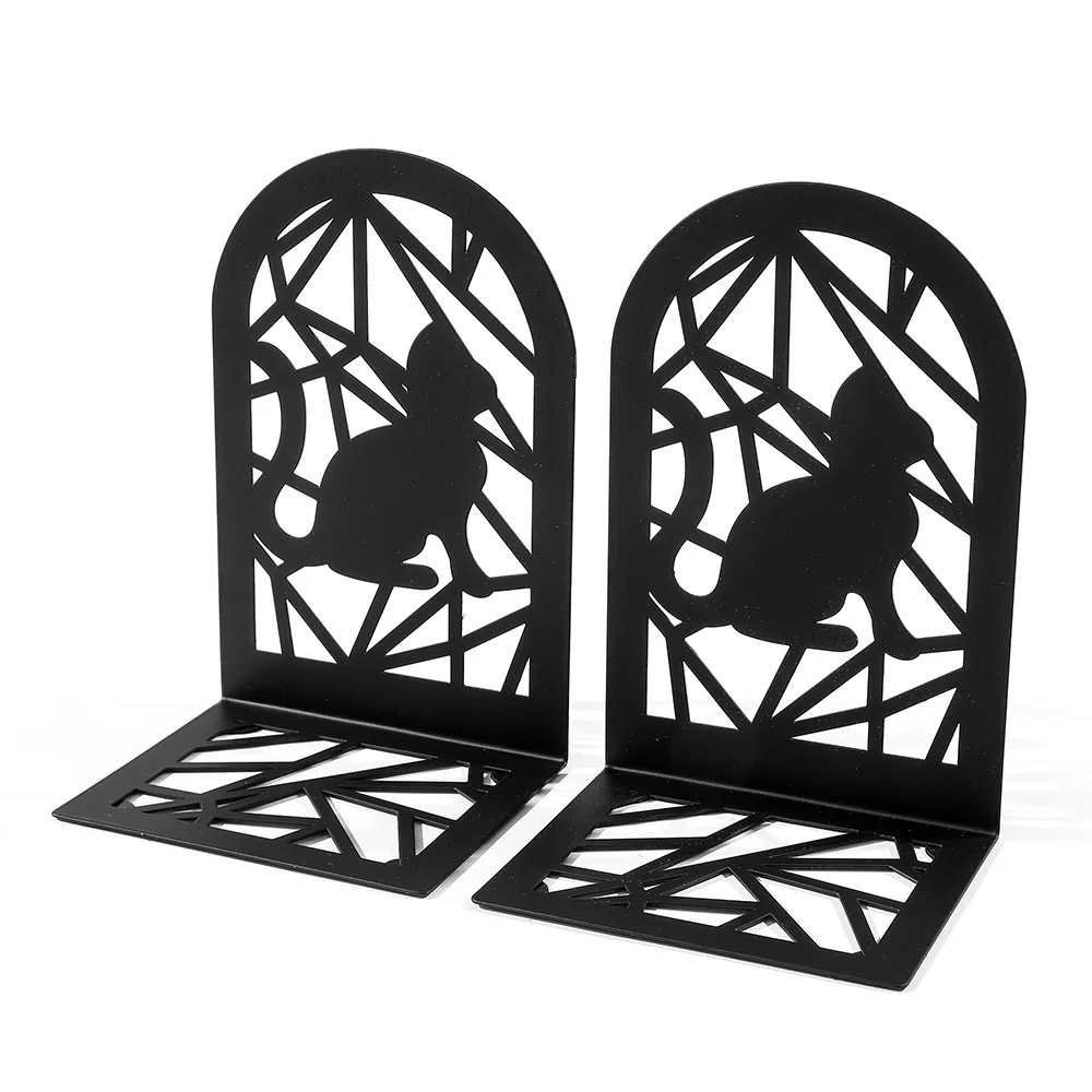 2pcs Black Cat Book Ends Bring Heavy Duty Metal Bookends Office Desktop Home for Book Lovers Gift Office Home Supplies Book Rack
