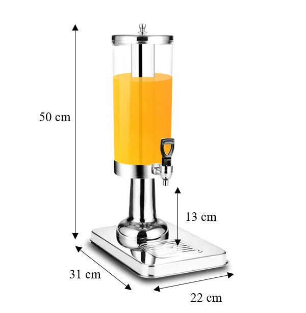 Water Cooling Stainless Steel Beverage Dispenser 3L/6L Transparent Tank Juice Wine Baijiu Drink Dispenser For Commercial Caterin