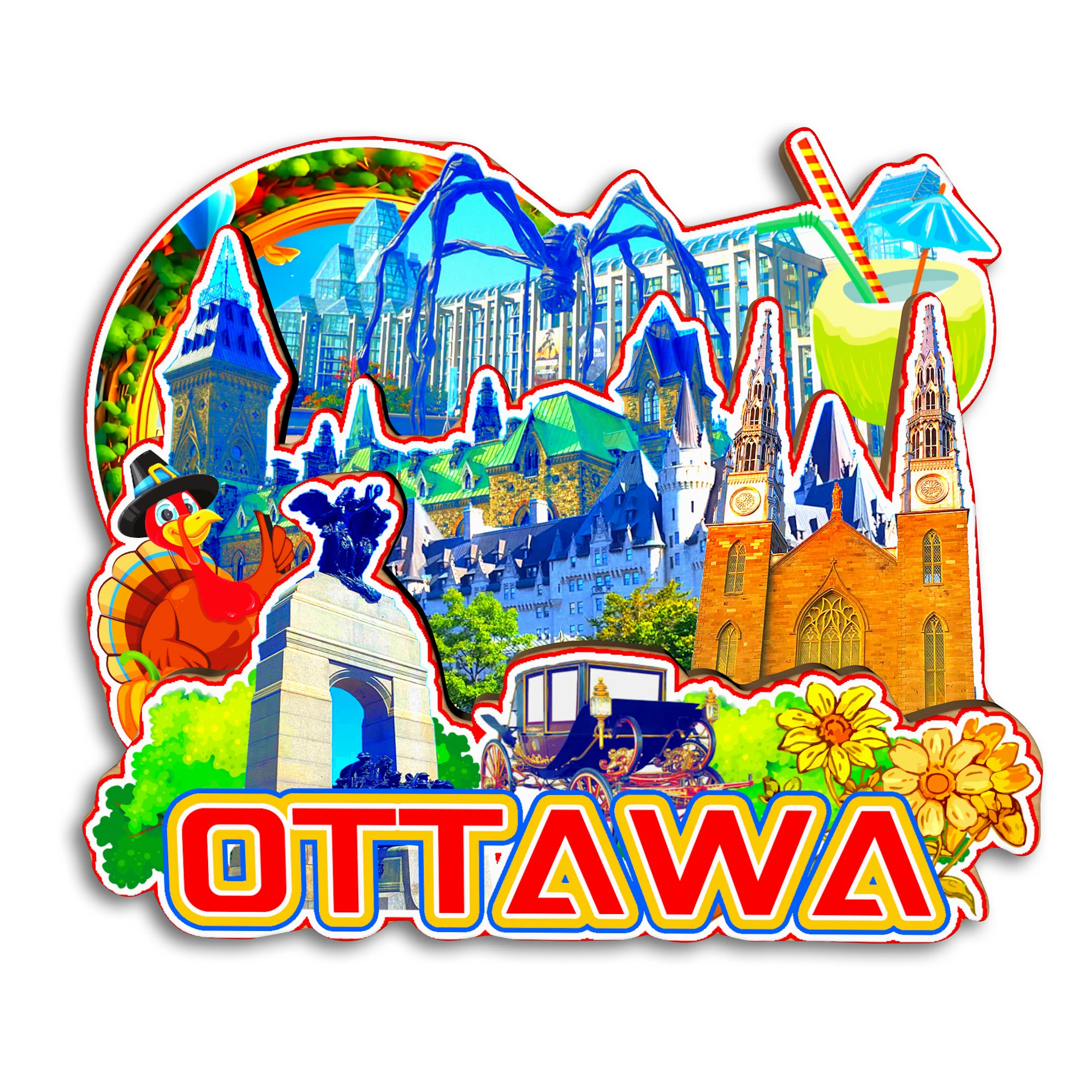 أوتاوا هاليفاكس جاسبر وينيبيج بانف كندا كاليفورنيا الولايات المتحدة الأمريكية مغناطيس الثلاجة هدية تذكارية للسفر هاندماردي ثلاجة مزخرفة #2